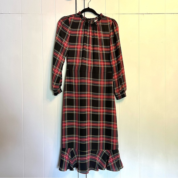 J. Crew Factory | Dresses | Jcrew Factory Stewart Tartan Long Sleeve Dress  | Poshmark
